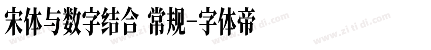 宋体与数字结合 常规字体转换